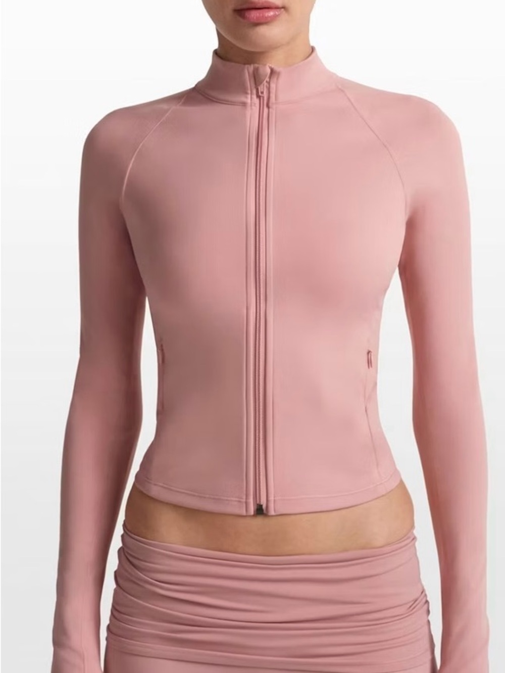 SKIMS Women’s Dusty Rose Full-Zip Utility Jacket SIZE